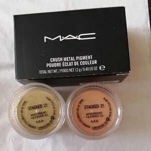 MAC Cosmetics Crush Metal Pigment X4 - Gold and Tan *** Limited Edition